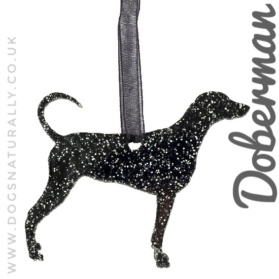 Doberman Glitter Decoration (Black)